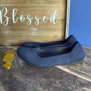 Classic Navy Knit Ballet Flats - Comfortable Slip-On Women's Flats